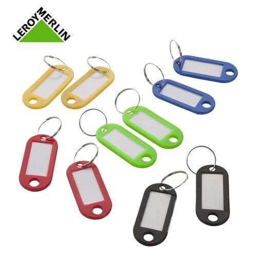 Porte-clés plastique - coloris assortis - sachet de 20