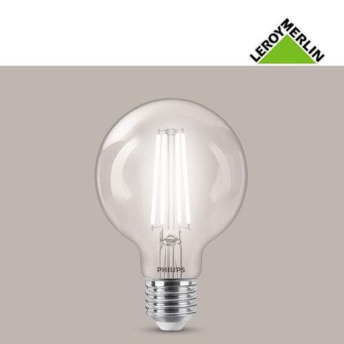 2 Ampoules Globe à Vis E27 - LED - 4,3W (équi 40W) = 540 Lm - Ø8cm - 4000K  / Lumière Naturelle (blanc Froid)